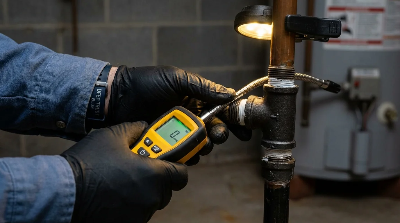 Gas leak detection with electronic sniffer by Johns Plumbing LLC in Pevely