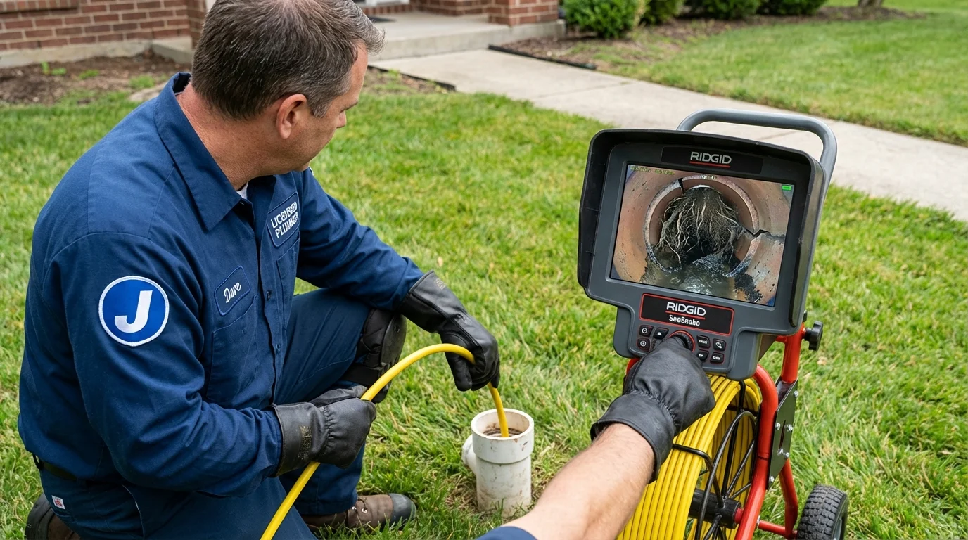 Sewer camera inspection being performed by Johns Plumbing LLC in Pevely